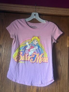 Sailor Moon Pink Graphic Tee Girls XL